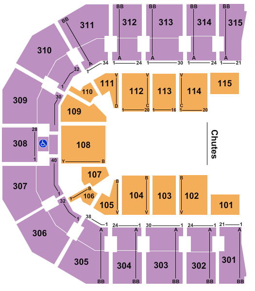 John Paul Jones Arena Seating Chart: Rodeo