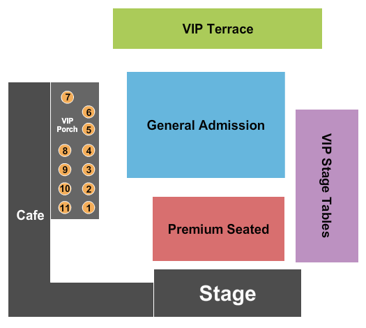 John T. Floore Country Store Seating Chart: Endstage 3