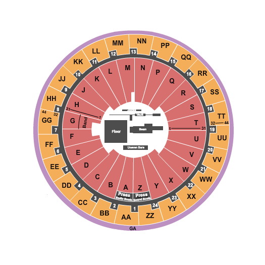 Jon M. Huntsman Center Seating Chart: Gymnastics