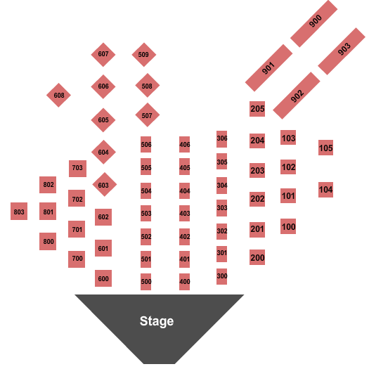 Jonathan's Restaurant Seating Chart: End Stage