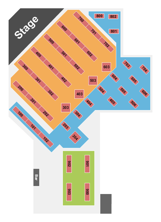 Jonathan's Restaurant Seating Chart: End Stage