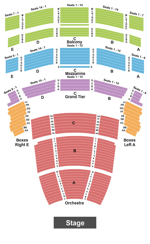 Jones Hall for the Performing Arts Seating Chart: Endstage No Pit