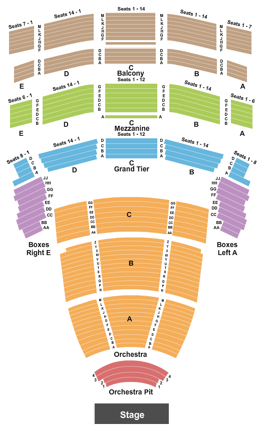 Jones Hall for the Performing Arts Seating Chart