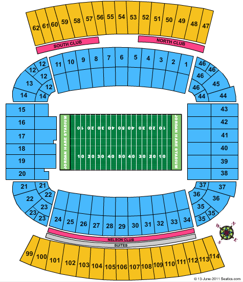 Jordan-hare Stadium Seating Map
