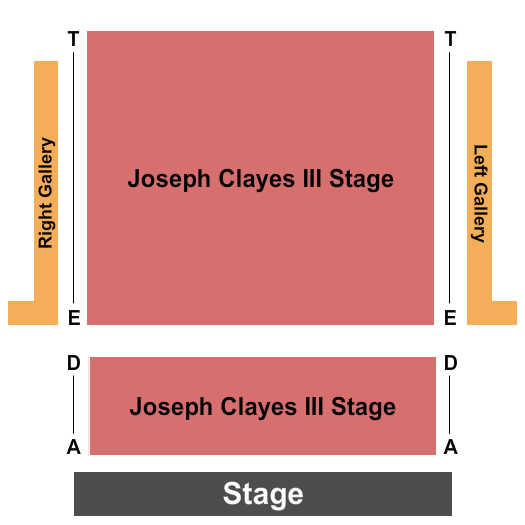 Joseph Clayes III Stage at Cygnet Theatre Seating Chart: Endstage