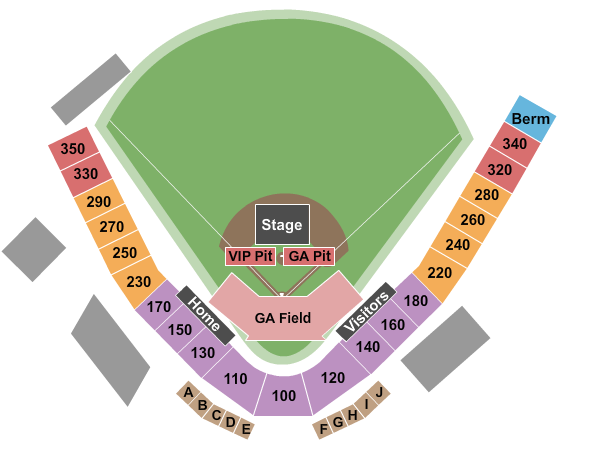 Joseph L. Bruno Stadium Seating Chart: Concert VIP/GA Pit