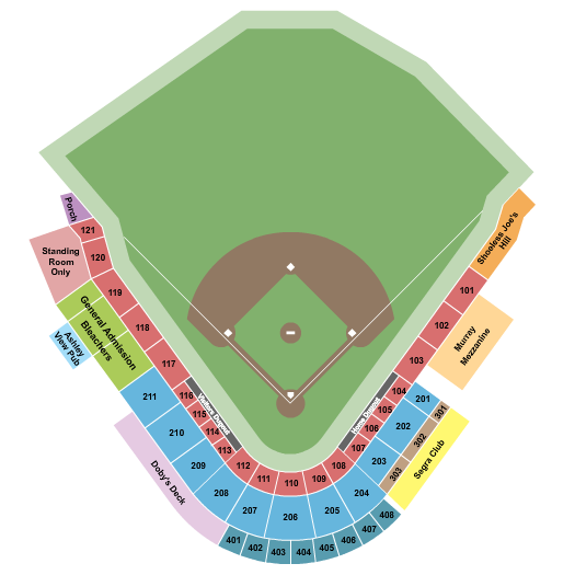 Joseph P. Riley Jr. Park Seating Chart: Baseball 2018