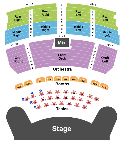 Jubilee Theater At Horseshoe Las Vegas Seating Chart