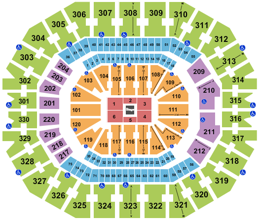 KFC Yum! Center Seating Chart: Center Stage 2