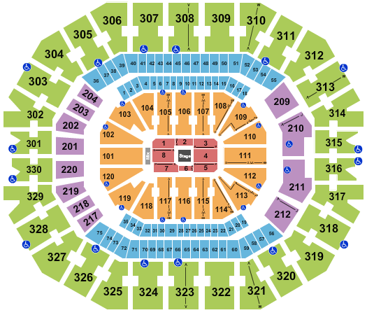 KFC Yum! Center Seating Chart: Center Stage 3