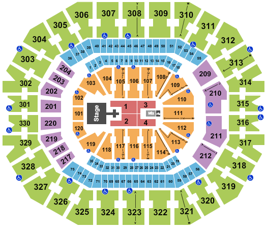 KFC Yum! Center Seating Chart: Def Leppard