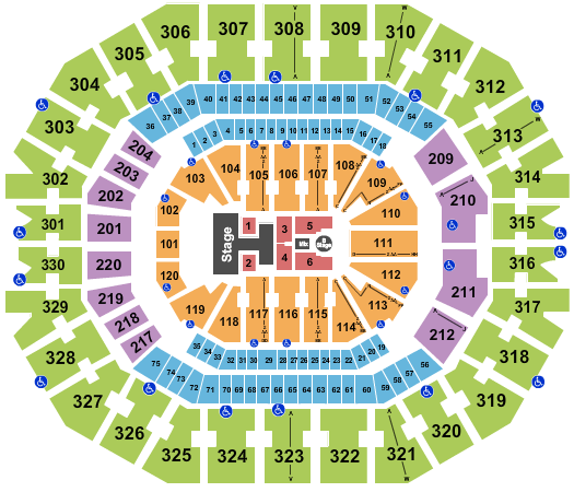 KFC Yum! Center Seating Chart: Disney