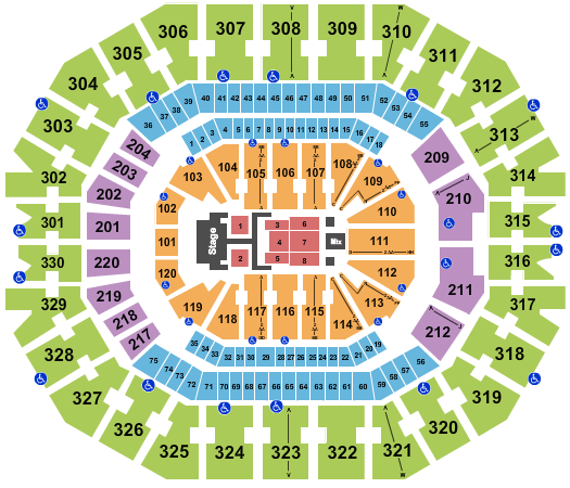 KFC Yum! Center Seating Chart: Dude Perfect