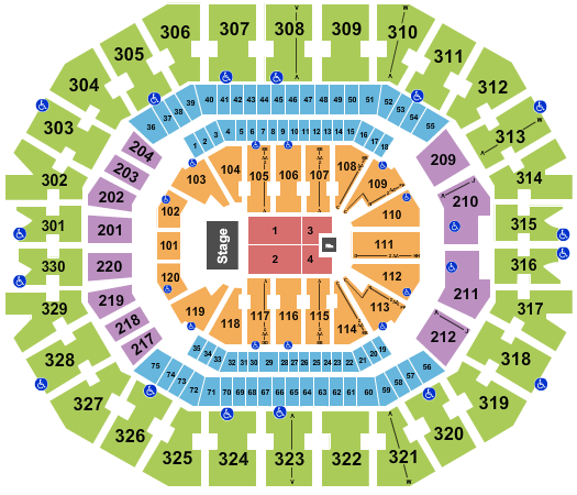 KFC Yum! Center Seating Chart: Endstage 3