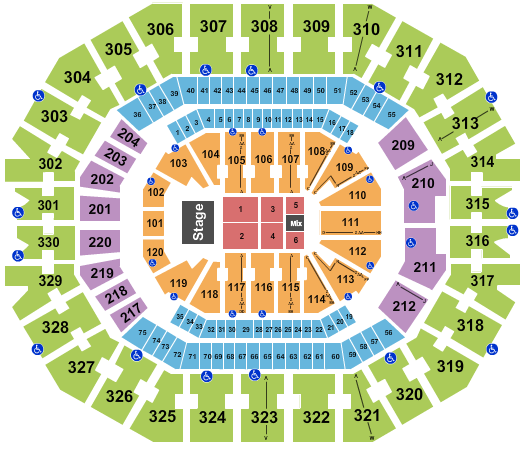 KFC Yum! Center Seating Chart: Endstage 6