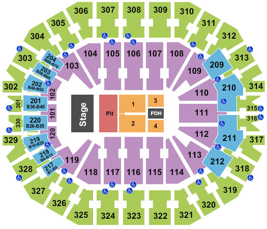 KFC Yum! Center Seating Chart: Endstage GA Pit 2