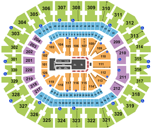 KFC Yum! Center Seating Chart: Gold Over America