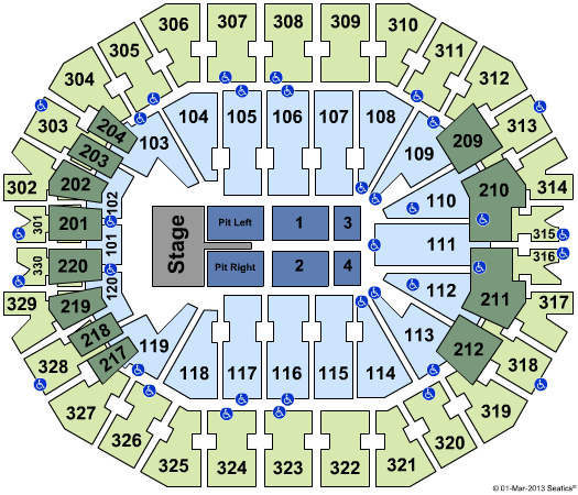 KFC Yum! Center Seating Chart