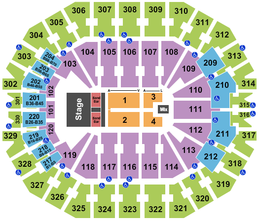 KFC Yum! Center Seating Chart: Kenny Chesney