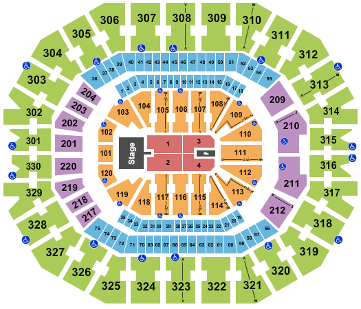 KFC Yum! Center Seating Chart: Kid Rock