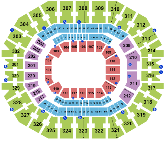 KFC Yum! Center Seating Chart: Performance Area