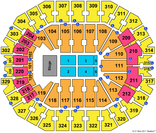 KFC Yum! Center Seating Chart