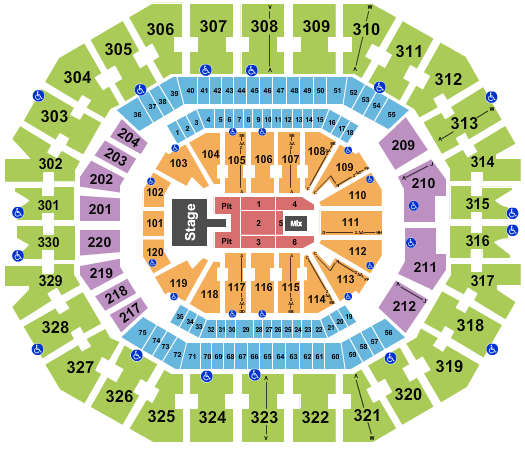 KFC Yum! Center Seating Chart: Thomas Rhett