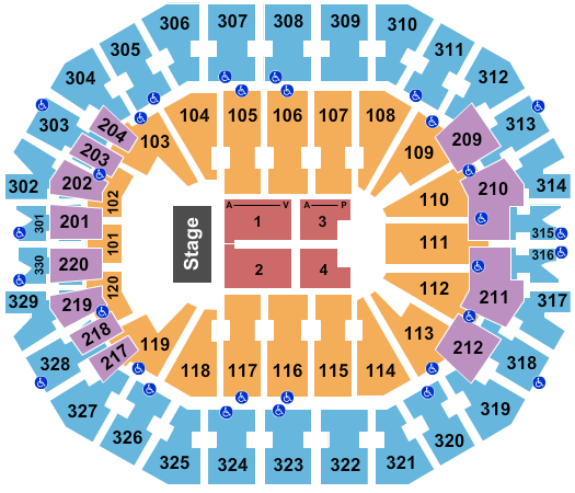 Kfc Yum Center Arena Seating Chart
