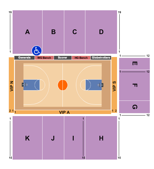 Kaiser Permanente Arena Seating Chart: Basketball - Globetrotters