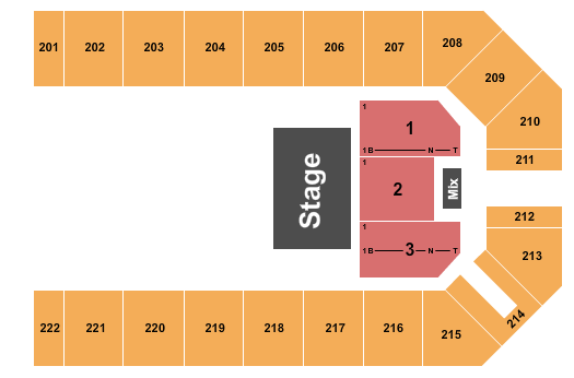 Kansas Star Event Center - Arena Map