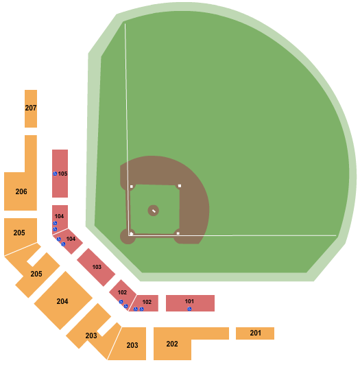 Kapco Park Seating Chart: Baseball