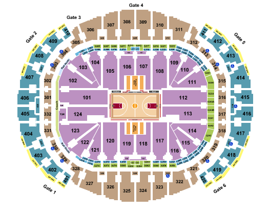 Kaseya Center Seating Chart: Basketball Rows