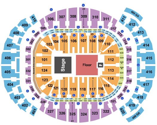Kaseya Center Seating Chart: Endstage GA Floor 2