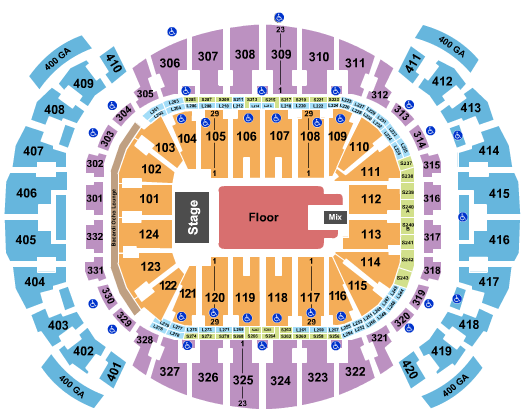 Kaseya Center Seating Chart: Endstage GA Floor 3