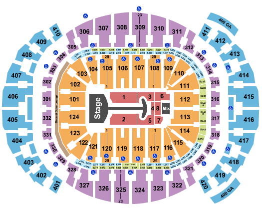 Kaseya Center Seating Chart: Lady Gaga 1
