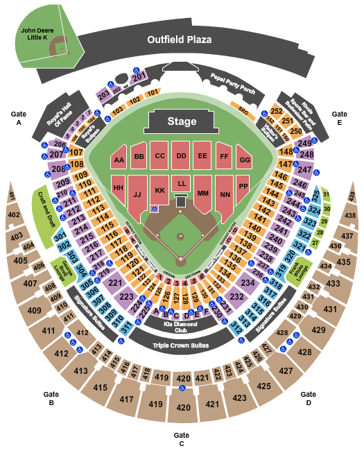 Kauffman Stadium Seating Chart: Billy Joel