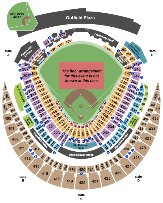 Kauffman Stadium Seating Chart: Generic Floor