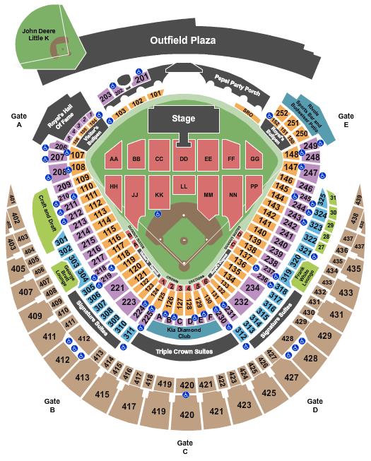Kauffman Stadium Map