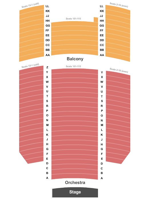 Kaufmann Concert Hall at 92nd Street Y Seating Chart: End Stage
