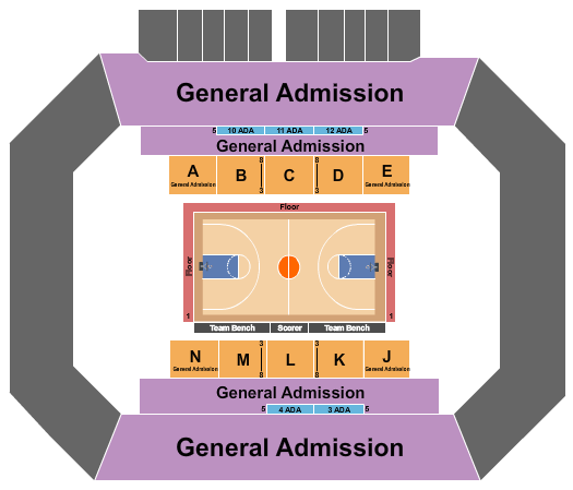Kay Yeager Coliseum Seating Chart: Basketball GA