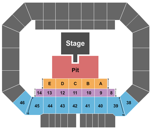 Kay Yeager Coliseum Seating Chart: Endstage GA Pit