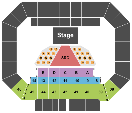 Kay Yeager Coliseum Seating Chart: Endstage SRO & Tables 2