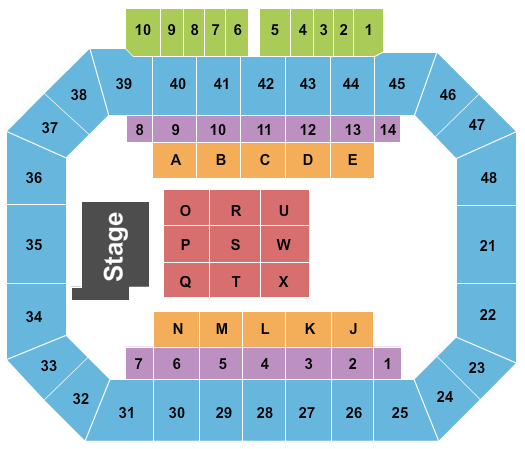Kay Yeager Coliseum Seating Chart: Endstage