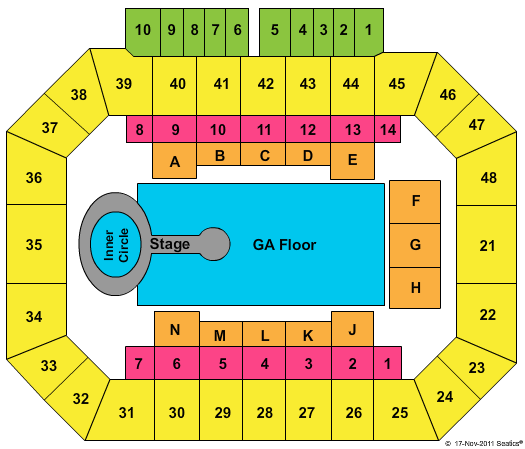 Kay Yeager Coliseum Seating Chart