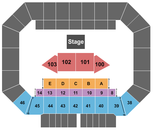 Kay Yeager Coliseum Seating Chart: Theatre 3
