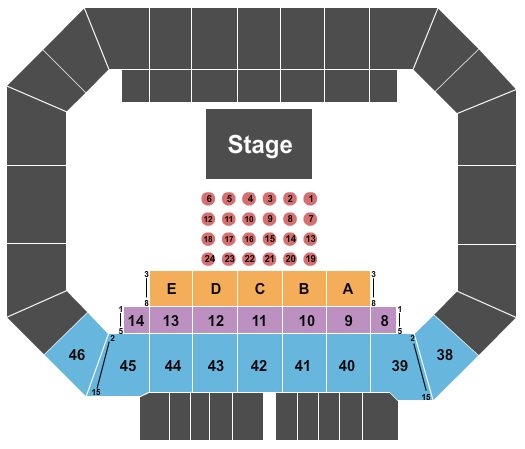Kay Yeager Coliseum Seating Chart: Theatre Tables