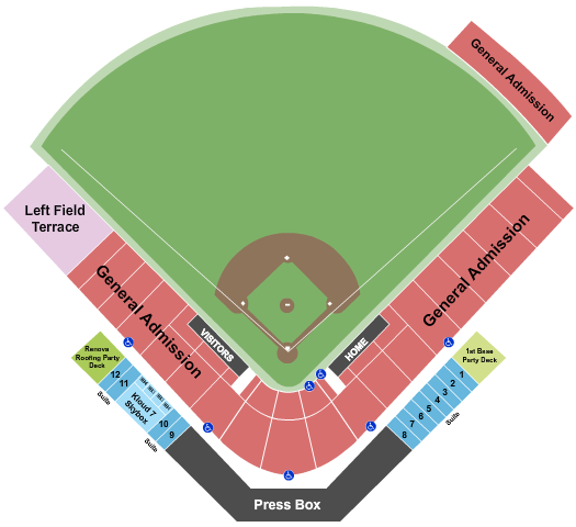 Keesler Federal Park Seating Chart: Baseball GA