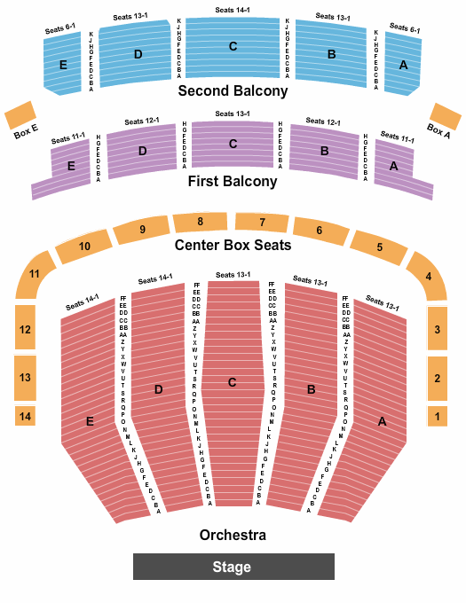 Keller Auditorium Seating Chart: Endstage - Row A Start