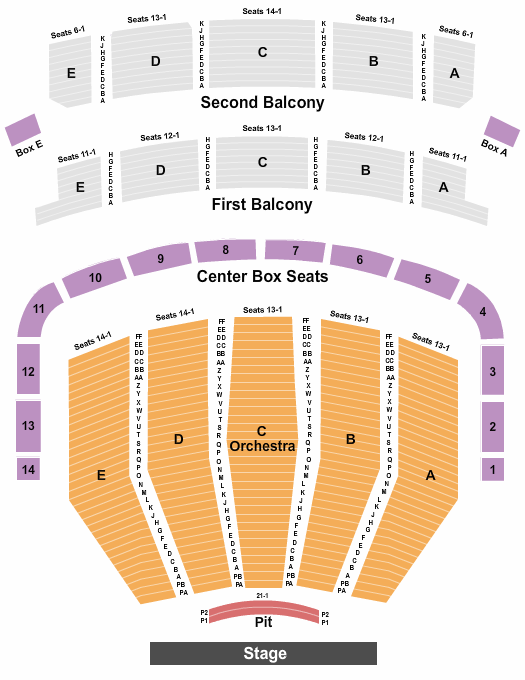 Keller Auditorium Seating Chart: Endstage No Balcony