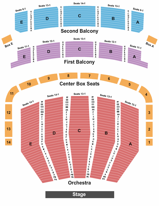 Keller Auditorium Seating Chart: End Stage